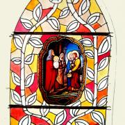 8-vitrail Présentation de jesus au temple-Projet